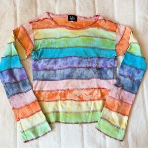 Ark Patchwork Tie Dye Rainbow Longsleeve Cotton Size Large